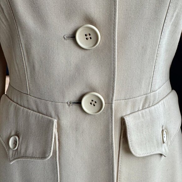 1960s Vintage Lutz Teutloff West Germany Light Beige Skirt Suit - Picture 4 of 16